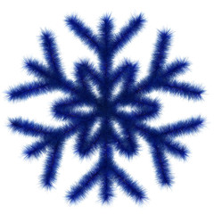 Blue snowflake 3d.