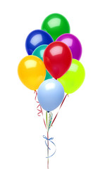 Colorful balloons isolated on white