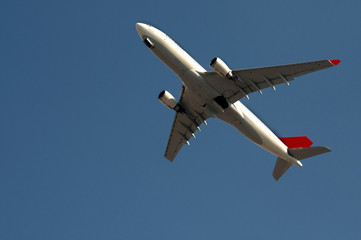 Large passenger plane sky