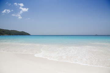The island of dreams. Rest and relaxation. White coral sand and