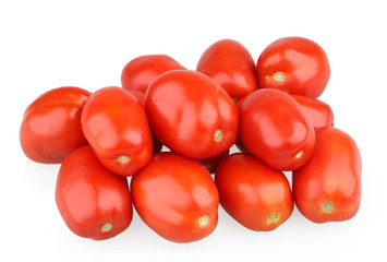 group of red tomatoes isolated on white