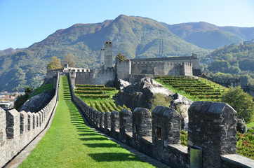 Ancient fortifications in Bellinzona, Switzerland
