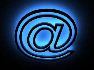 Obraz premium Abstract E-mail symbol in the neon light