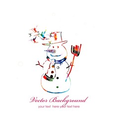 colorful vector Christmas Snowman