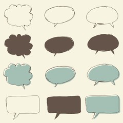 set of retro funky bubble speech