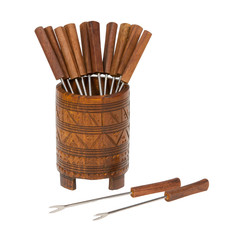 Old Surinam fondue forks, isolated