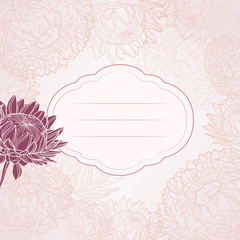 Vector pastel background with chrysanthemums