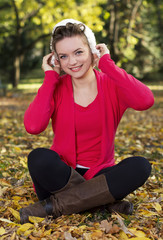 Young girl portrait in autumn season