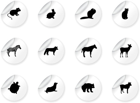 Stickers with animal icons