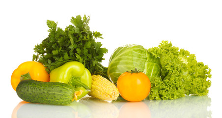Colorful fresh vegetables isolated on white