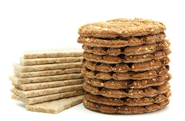 tasty crispbread isolated on white