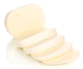 tasty mozzarella isolated on white