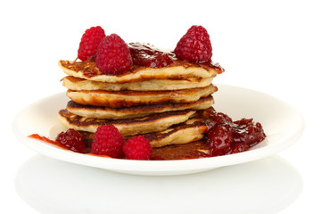 delicious sweet pancakes isolated on white