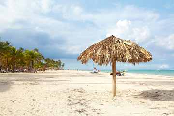 Exotic beach umbrella.