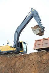 track-type loader excavator at work