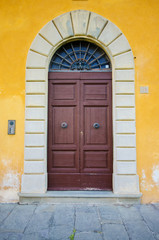 Entrace door on bright summer day
