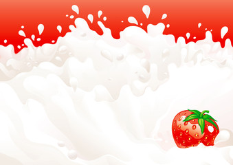 milk with strawberries