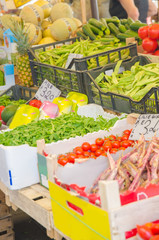 Fruits and vegetables at the market stall