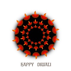 beautiful vector diwali circle diya whit background vector