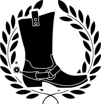 boot with spurs. stencil