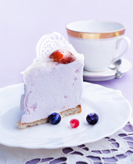 Pink fruit pastry biscuit.Dessert