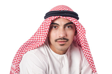 Diversity concept with arab on white