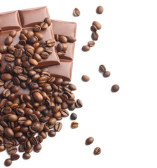 chocolate and coffee beans background
