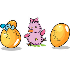 birthday egg cartoon hand drawn