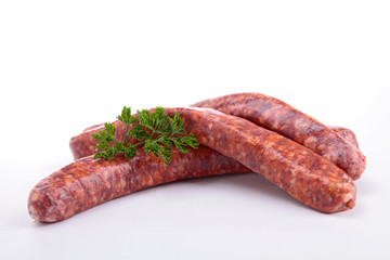 isolated sausage and parsley
