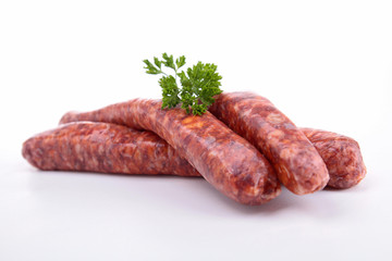 isolated sausage and parsley