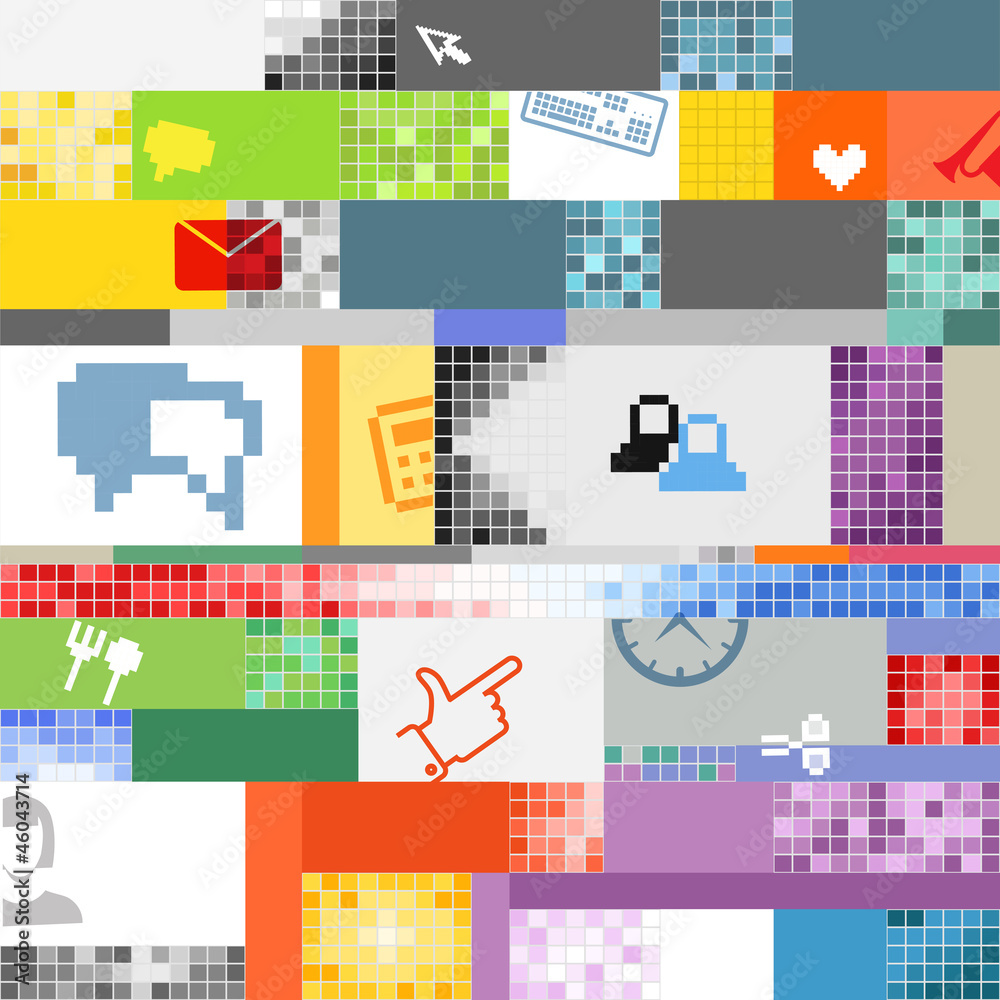 Poster abstract pixel art color background