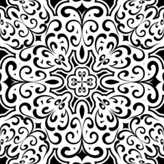 Abstract black and white seamless pattern