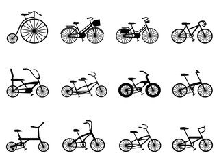 bicycle silhouettes set