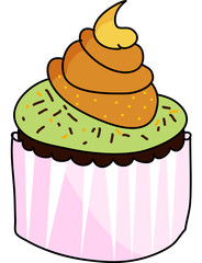 cup cake hand drawn