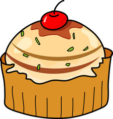 cup cake hand drawn
