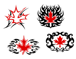 Maple leaf mascots and symbols