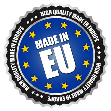 Button "Made in Europe" - EU - Blau/Gelb