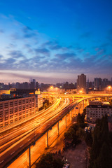 elevated road at sunrise