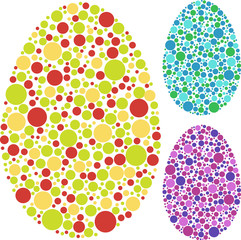Colorful dotted easter egg