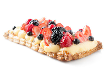 Berry pie and custard