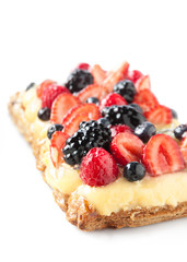 Berry pie and custard