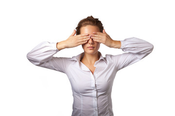 Naklejka premium she does not see