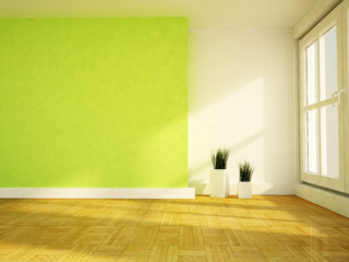 nice vases with the grass in the shiny room