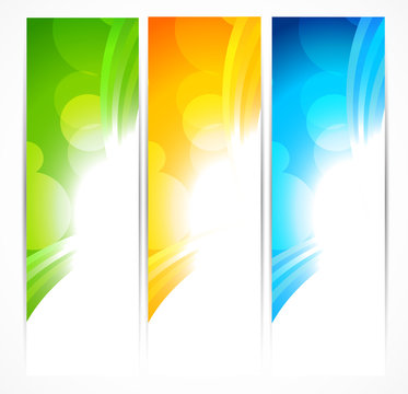 Set of bright banners