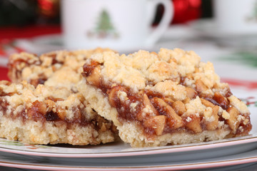 Holiday Strawberry Bars Closeup