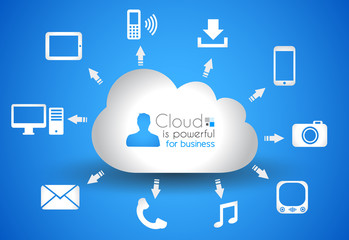 Cloud Computing concept background with a lot of icons