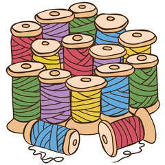 Illustration of colored threads