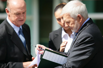 Business people outdoors