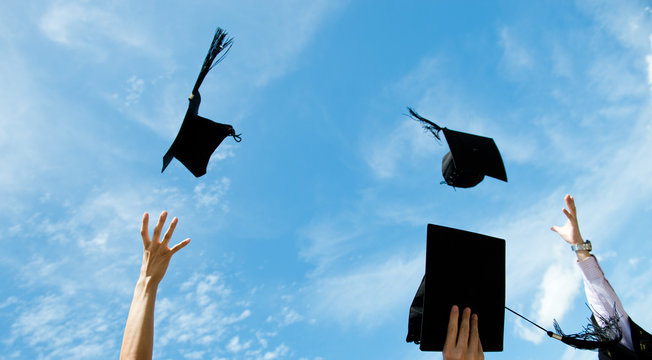 throwing graduation hats