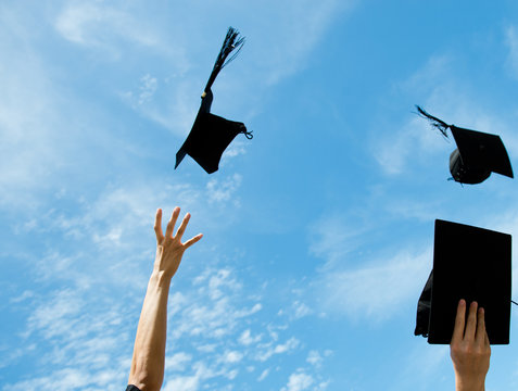 throwing graduation hats